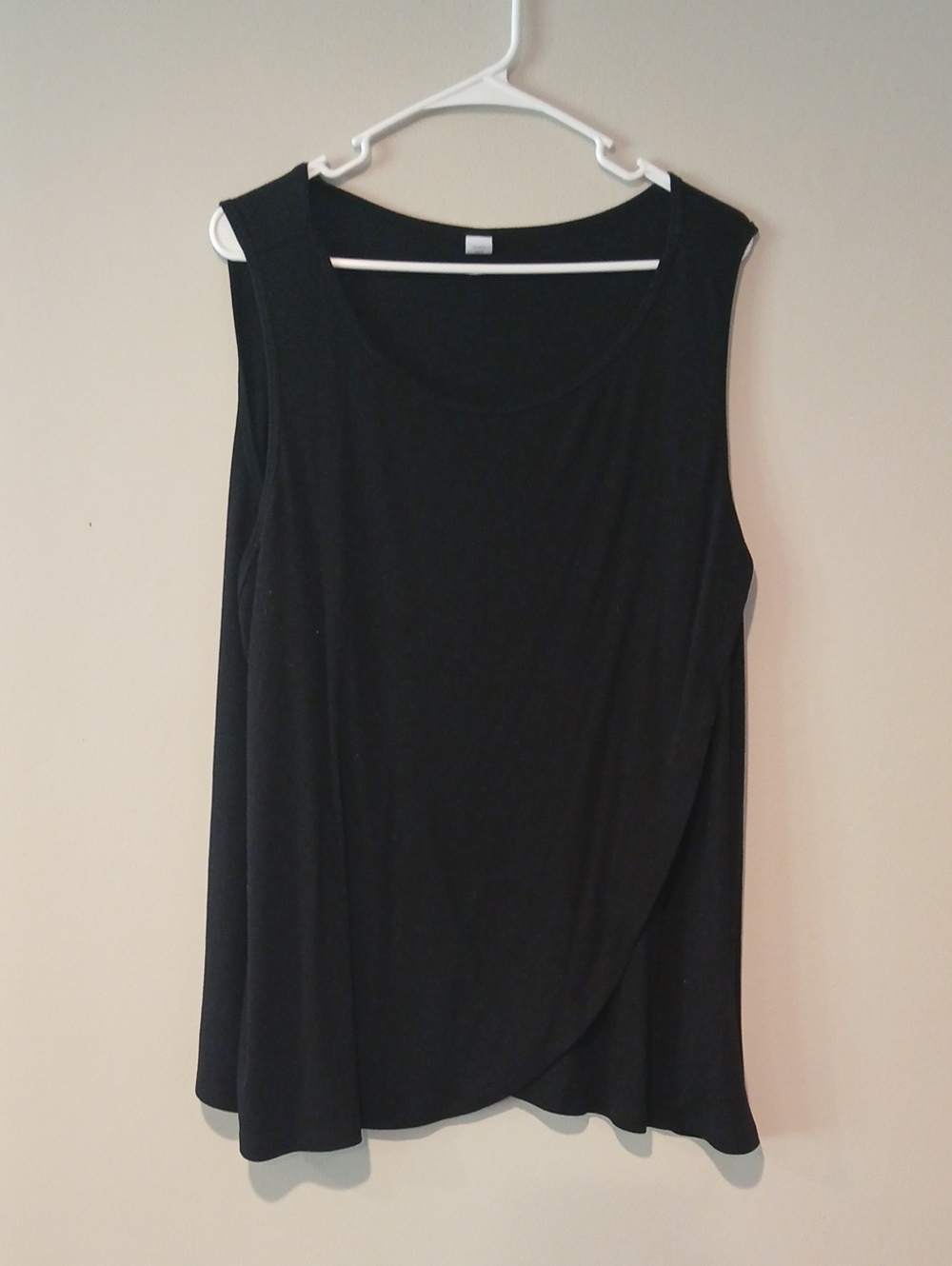 Black Sleeveless Draped Tank Top - For Breastfeeding XXL
